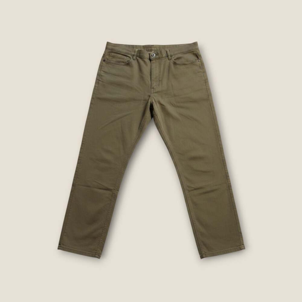 English Laundry Men's Five-Pocket Olive Twill Pants